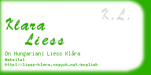 klara liess business card