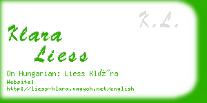klara liess business card